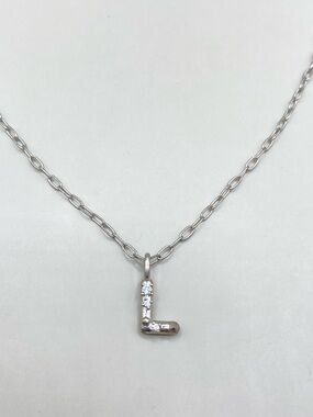 Kendra Scott Crystal Letter L Silver Short Pendant Necklace